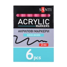 Маркер акриловий SANTI SAC-11, яскраво-рожевий, 2 мм. 391040