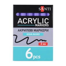 Маркер акриловий SANTI SAC-14, темно-фіолетовий, 2 мм. 391043