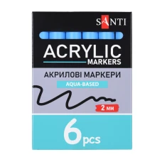 Маркер акриловий SANTI SAC-15, синій, 2 мм. 391044