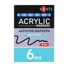 Маркер акриловий SANTI SAC-16, темно-синій, 2 мм. 391045