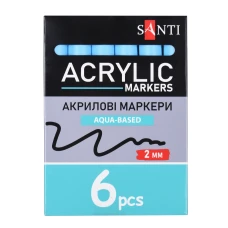 Маркер акриловий SANTI SAC-17, блакитний, 2 мм. 391046