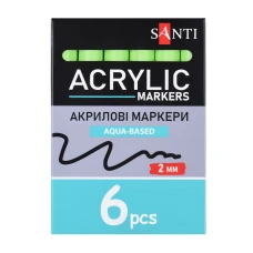 Маркер акриловий SANTI SAC-18, салатовий, 2 мм. 391047
