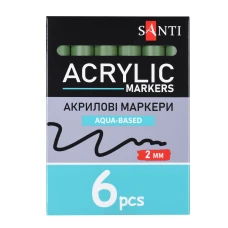 Маркер акриловий SANTI SAC-20, зелений хакі, 2 мм. 391049