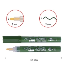 Маркер акриловий SANTI SAC-20, зелений хакі, 2 мм. 391049