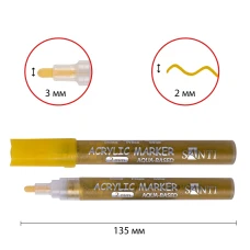 Маркер акриловий SANTI SAC-25, золото, 2 мм. 391054