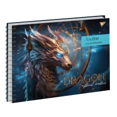 Альбом для малювання, А4 40 арк. 100г/м2, спіраль "Mystical animals" виб.гібрід.лак, 130574