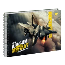 Альбом для малювання, А4 40 арк. 100г/м2, спіраль "Military" виб.гібрід.лак, 130573