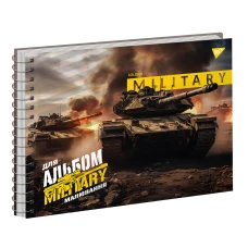 Альбом для малювання, А4 40 арк. 100г/м2, спіраль "Military" виб.гібрід.лак, 130573