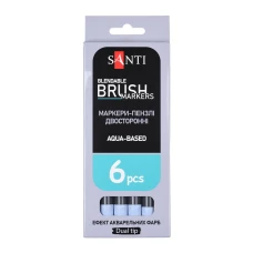 Маркер акварельний SANTI "Brush Marker" SWB-11, бузковий, двосторонній, 391067