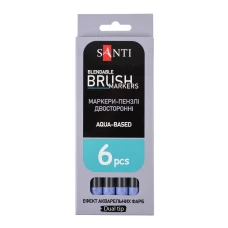 Маркер акварельний SANTI "Brush Marker" SWB-12, фіалковий, двосторонній, 391068