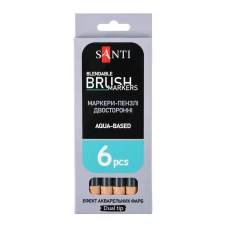 Маркер акварельний SANTI "Brush Marker" SWB-28, пісочний, двосторонній, 391084