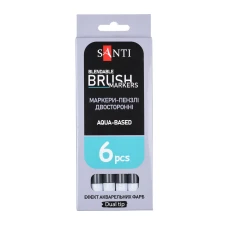 Маркер акварельний SANTI "Brush Marker" SWB-29, світло-сірий, двосторонній, 391085