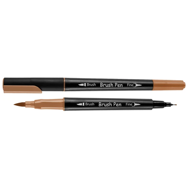 Маркер акварельний SANTI "Brush Pen" SW-22, світло-коричневий, двосторонній, 391022