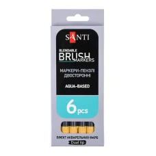 Маркер акварельний SANTI "Brush Marker" SWB-03, медовий, двосторонній, 391059