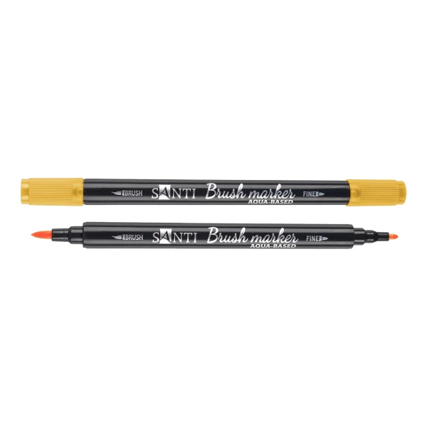 Маркер акварельний SANTI "Brush Marker" SWB-03, медовий, двосторонній, 391059