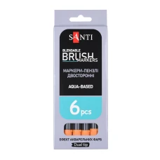 Маркер акварельний SANTI "Brush Marker" SWB-04, помаранчевий, двосторонній, 391060
