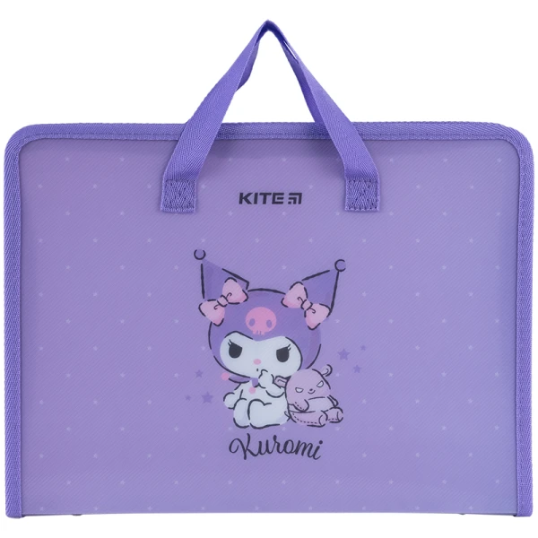 Папка-портфель на блискавці, 1 відділ., A4, Kuromi HK24-202 Kite
