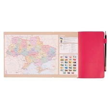 Діловий записник 12х20cм дата Leo Planner, "Monaco", м'який, 352 стор., рожевий, 252506