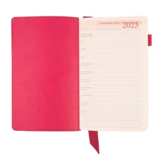 Діловий записник 12х20cм дата Leo Planner, "Monaco", м'який, 352 стор., рожевий, 252506