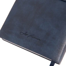 Діловий записник 12х20cм дата Leo Planner "Glory", м'який, 352стор., темно-синій, 252511