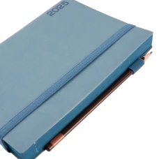 Діловий записник А5 дата Leo Planner "Binario", м'який, 368 стор., сизо-блакитний, 252542