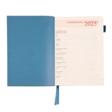 Діловий записник А5 дата Leo Planner "Binario", м'який, 368 стор., сизо-блакитний, 252542