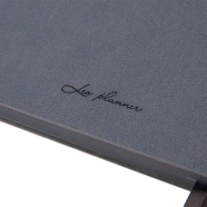 Діловий записник А5 дата Leo Planner "Infinity", м'який, 368 стор., темно-сірий, 252534