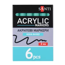 Маркер акриловий SANTI SAC-19, зелений, 2 мм. 391048