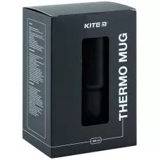Термокружка з ручкою 600 мл, чорна, K24-1207-1 Kite