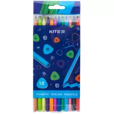 Олівці кольорові пластикові, 12шт Kite Triangle K24-049-3