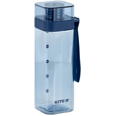 Пляшечка для води квадратна, 550 мл, блакитна, K24-1209-1 Kite