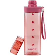 Пляшечка для води квадратна, 550 мл, рожева, K24-1209-3 Kite