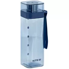 Пляшечка для води квадратна, 550 мл, блакитна, K24-1209-1 Kite