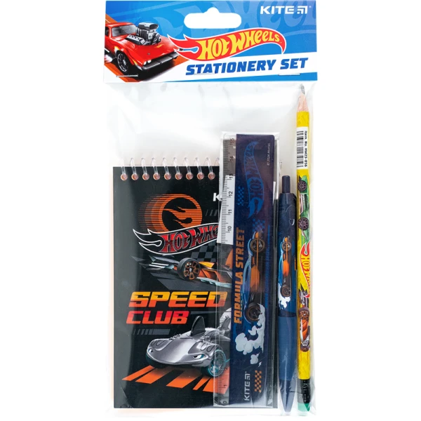 Набір канцтоварів, 4 предмети Hot Wheels HW24-S03 Kite