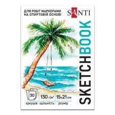 Скетчбук SANTI Relax А5, 30 аркушів, склейка, 130г/м2., 743212
