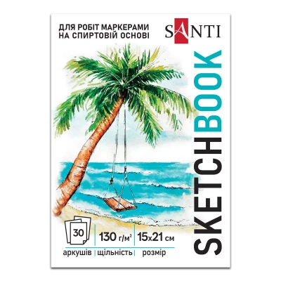 Скетчбук SANTI Relax А5, 30 аркушів, склейка, 130г/м2., 743212