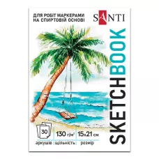 Скетчбук SANTI Relax А5, 30 аркушів, склейка, 130г/м2., 743212