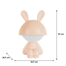 Світильник-нічник LED з акумулятором Cute Bunny, персиковий K25-316-1-4 Kite