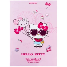 Картон кольоровий двостор. (10арк/10кол), А4 Hello Kitty HK24-255 Kite