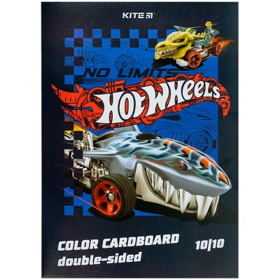 Картон кольоровий двостор. (10арк/10кол), А4 Hot Wheels HW24-255 Kite