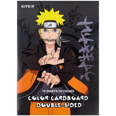 Картон кольоровий двостор. (10арк/10кол), А4 Naruto NR24-255 Kite
