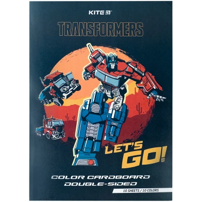 Картон кольоровий двостор. (10арк/10кол), А4 Transformers TF24-255 Kite