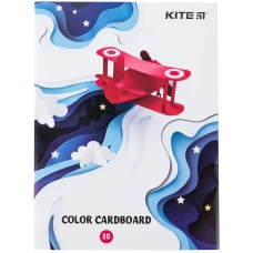 Картон кольоровий одностор. А5 (10арк/ 10кол), слайдер, K24-1257 Kite