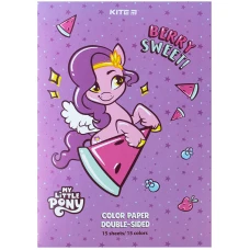 Папір кольоровий двостор. (15арк/15кол), А4 My Little Pony LP24-250 Kite