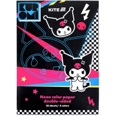 Папір кольоровий неон. (10арк/5кол)  А4 Kuromi HK24-252-2 Kite