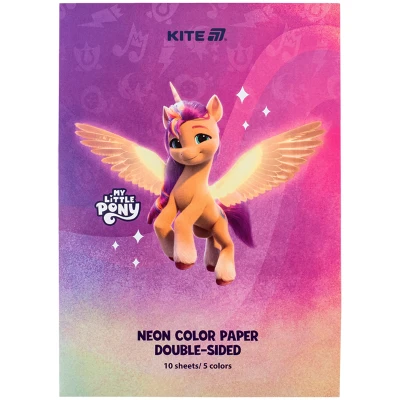 Папір кольоровий неон. (10арк/5кол)  А4 My Little Pony LP24-252 Kite