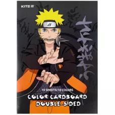 Картон кольоровий двостор. (10арк/10кол), А4 Naruto NR24-255 Kite