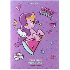 Папір кольоровий двостор. (15арк/15кол), А4 My Little Pony LP24-250 Kite