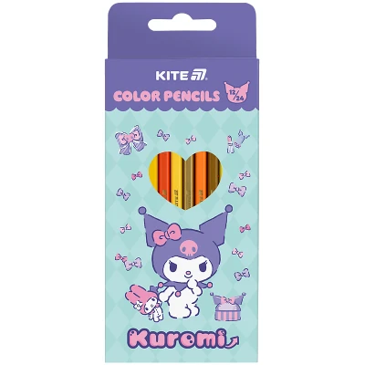 Олівці кольорові двосторонні, 12 шт. Kuromi HK25-054-2 Kite
