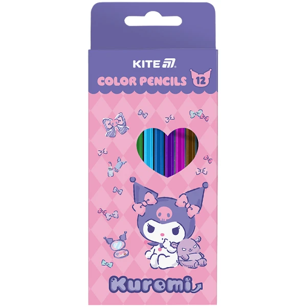Олівці кольорові тригранні, 12 шт. Kuromi HK25-053 Kite